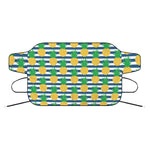 Blue Striped Pineapple Pattern Print Car Windshield Snow Cover