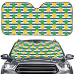 Blue Striped Pineapple Pattern Print Car Windshield Sun Shade