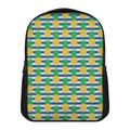 Blue Striped Pineapple Pattern Print Casual Backpack