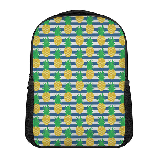 Blue Striped Pineapple Pattern Print Casual Backpack