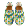 Blue Striped Pineapple Pattern Print Casual Shoes