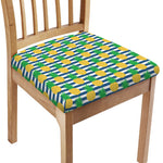 Blue Striped Pineapple Pattern Print Chair Cushion Cover