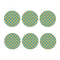 Blue Striped Pineapple Pattern Print Coaster Set