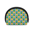 Blue Striped Pineapple Pattern Print Coin Purse
