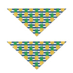 Blue Striped Pineapple Pattern Print Dog Bandana