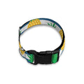 Blue Striped Pineapple Pattern Print Dog Collar