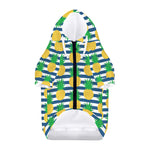 Blue Striped Pineapple Pattern Print Dog Zip Up Hoodie