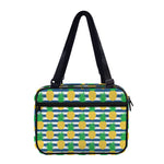 Blue Striped Pineapple Pattern Print Double Strap Bible Bag
