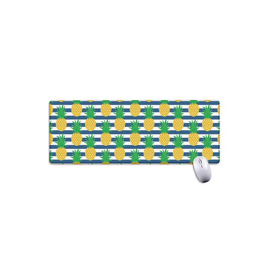 Blue Striped Pineapple Pattern Print Extended Mouse Pad