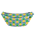 Blue Striped Pineapple Pattern Print Fanny Pack