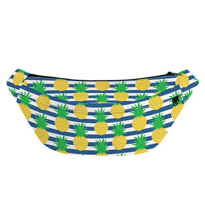 Blue Striped Pineapple Pattern Print Fanny Pack