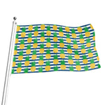 Blue Striped Pineapple Pattern Print Flag
