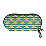 Blue Striped Pineapple Pattern Print Glasses Case