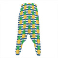 Blue Striped Pineapple Pattern Print Hammer Pants