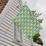 Blue Striped Pineapple Pattern Print House Flag