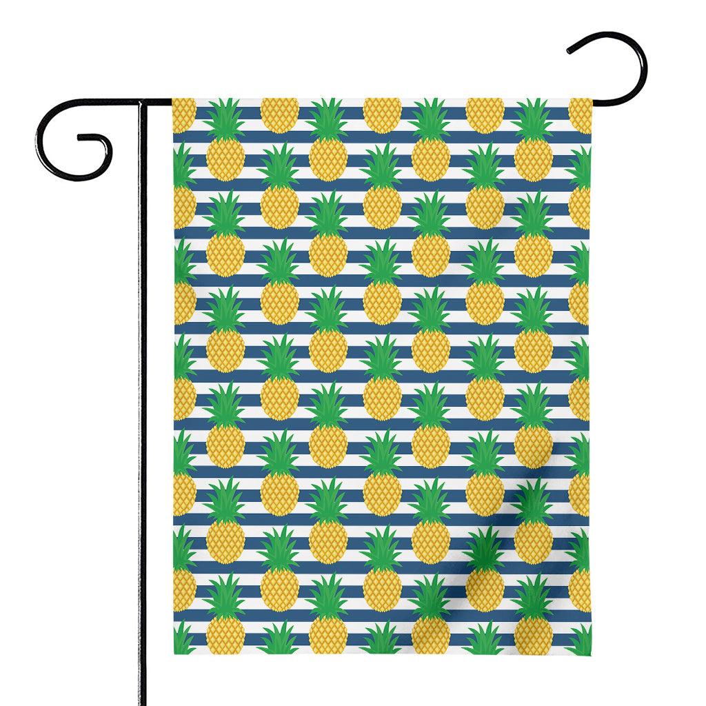 Blue Striped Pineapple Pattern Print House Flag