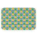 Blue Striped Pineapple Pattern Print Indoor Door Mat