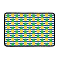 Blue Striped Pineapple Pattern Print Kitchen Mat