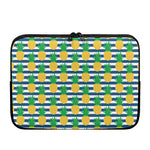 Blue Striped Pineapple Pattern Print Laptop Sleeve