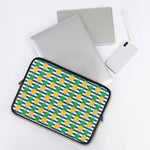 Blue Striped Pineapple Pattern Print Laptop Sleeve