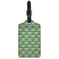 Blue Striped Pineapple Pattern Print Luggage Tag