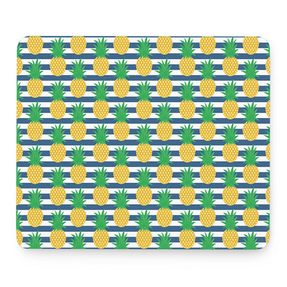 Blue Striped Pineapple Pattern Print Mouse Pad