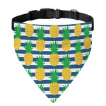 Blue Striped Pineapple Pattern Print Over The Collar Dog Bandana