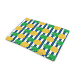 Blue Striped Pineapple Pattern Print Pet Cooling Mat Cover