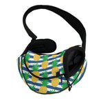 Blue Striped Pineapple Pattern Print Pet Sling Carrier