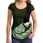 Blue Striped Pineapple Pattern Print Pet Sling Carrier