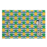 Blue Striped Pineapple Pattern Print Placemat