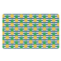 Blue Striped Pineapple Pattern Print Polyester Doormat
