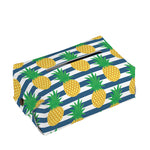 Blue Striped Pineapple Pattern Print Rectangle Tissue Box Cover