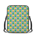 Blue Striped Pineapple Pattern Print Rectangular Crossbody Bag