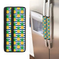 Blue Striped Pineapple Pattern Print Refrigerator Handle Covers
