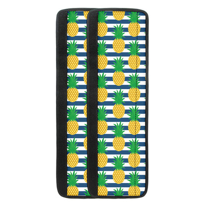 Blue Striped Pineapple Pattern Print Refrigerator Handle Covers