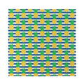 Blue Striped Pineapple Pattern Print Silk Bandana