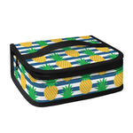 Blue Striped Pineapple Pattern Print Small Lunch Bag