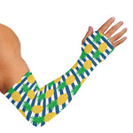 Blue Striped Pineapple Pattern Print Sun Protection Arm Sleeves