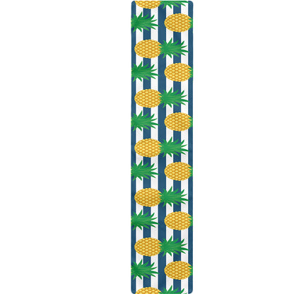 Blue Striped Pineapple Pattern Print Table Runner