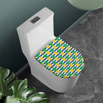 Blue Striped Pineapple Pattern Print Toilet Lid Cover