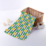 Blue Striped Pineapple Pattern Print Towel