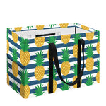 Blue Striped Pineapple Pattern Print Utility Tote Bag