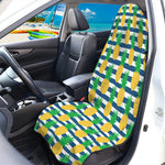 Blue Striped Pineapple Pattern Print Waterproof Car Seat Cover