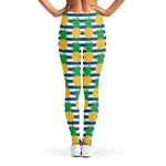 Blue Striped Pineapple Pattern Print Women's Leggings