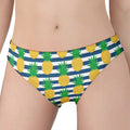 Blue Striped Pineapple Pattern Print Women's Panties