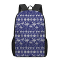 Blue Summer Coconut Pattern Print 17 Inch Backpack