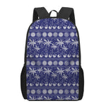 Blue Summer Coconut Pattern Print 17 Inch Backpack