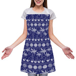 Blue Summer Coconut Pattern Print Adjustable Apron