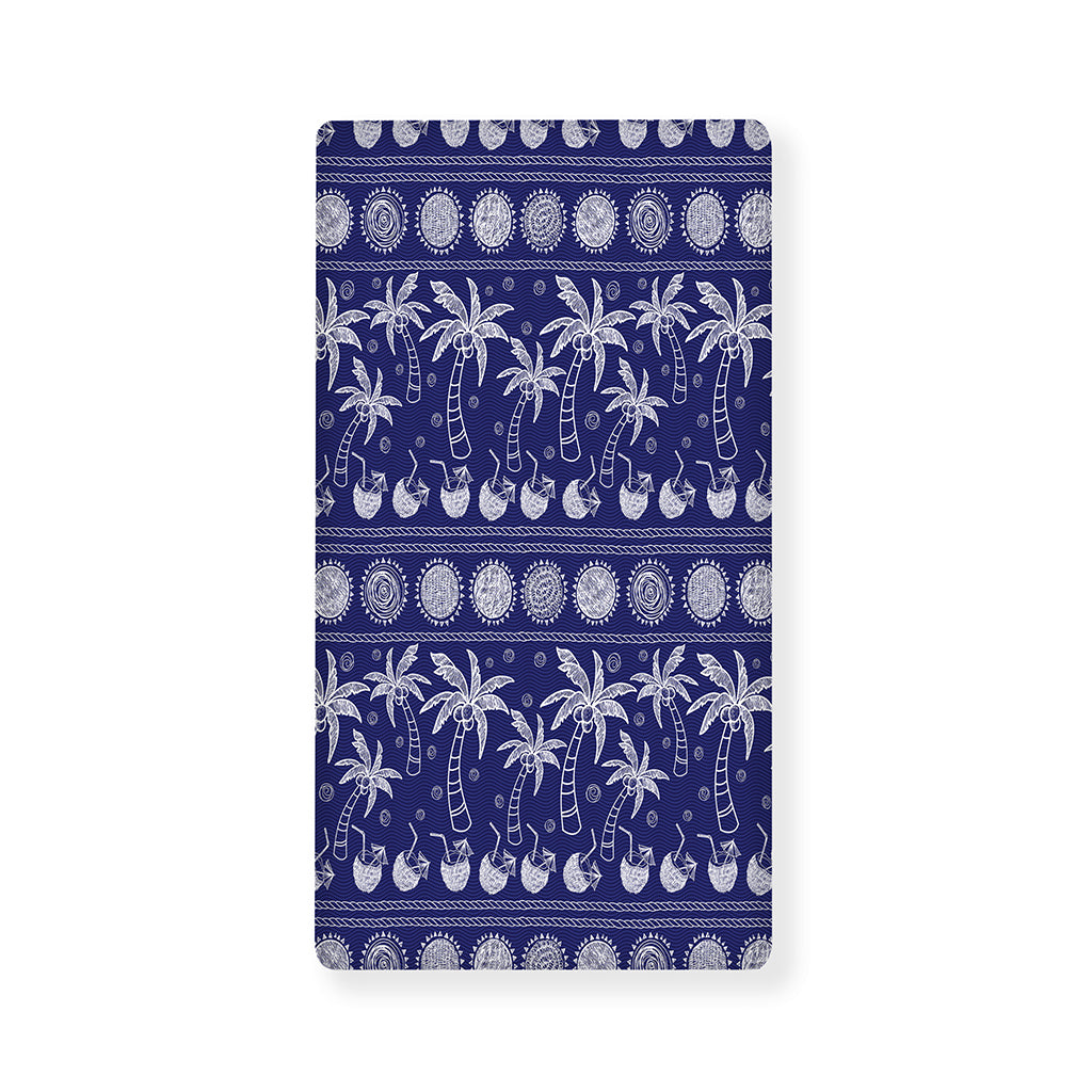 Blue Summer Coconut Pattern Print Baby Crib Sheet